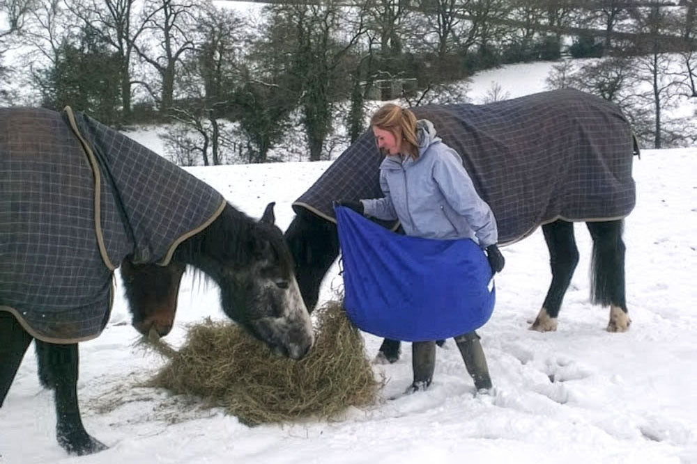 The easiest way to carry hay to the stable or paddock